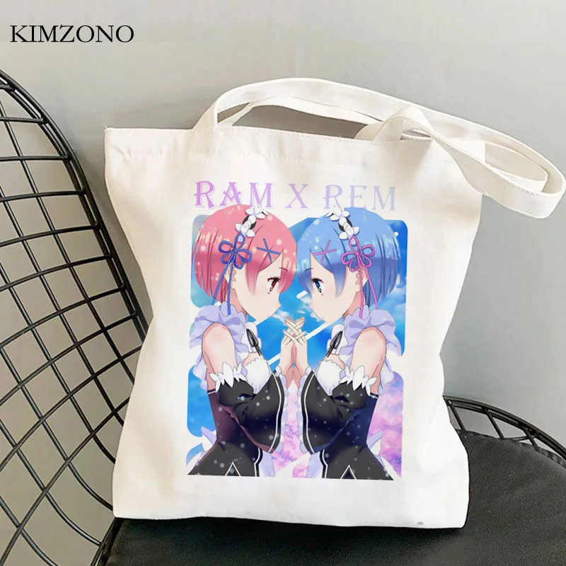 

Re Zero Kara Hajimeru Isekai Seikatsu shopping bag eco cotton bolso shopper bolsas de tela handbag bag sac cabas bolsa compra