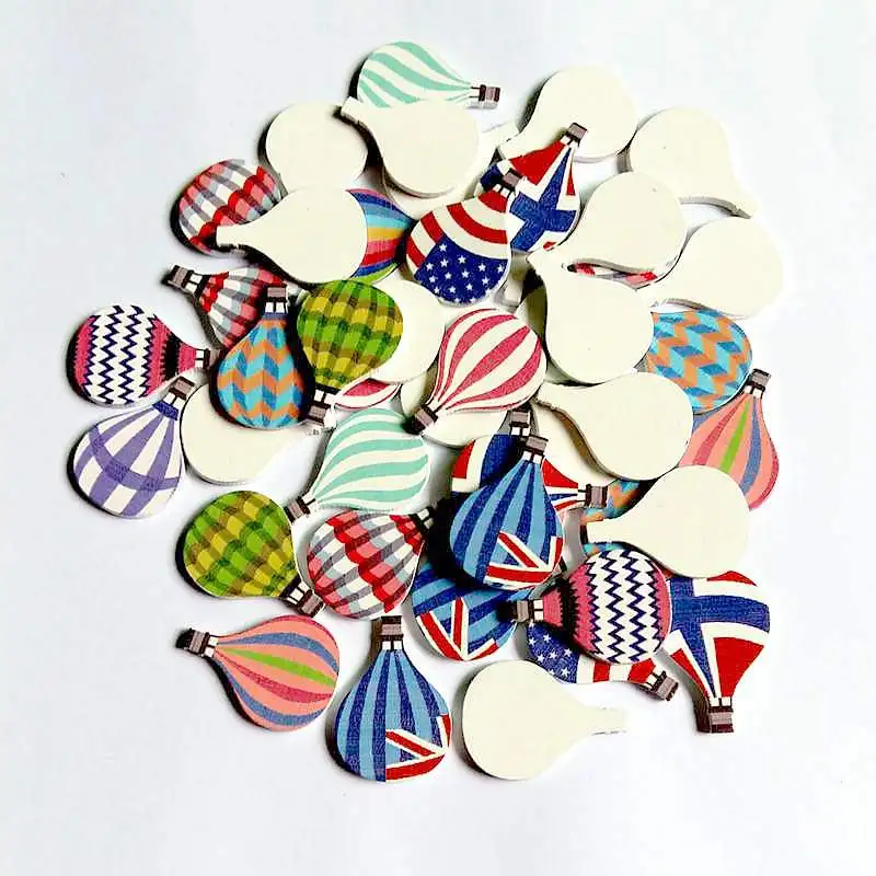 50 шт. разноцветные воздушные шары без отверстий деревянные пуговицы