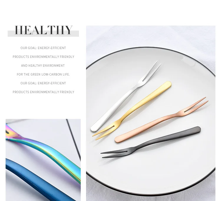 7 шт красочные 18/8 нержавеющая сталь фрукты вилка кухонный набор столовые приборы