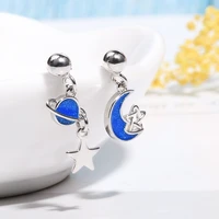 fashion personality creative blue moon star heavenly body dangle earrings for women jewelry gifts