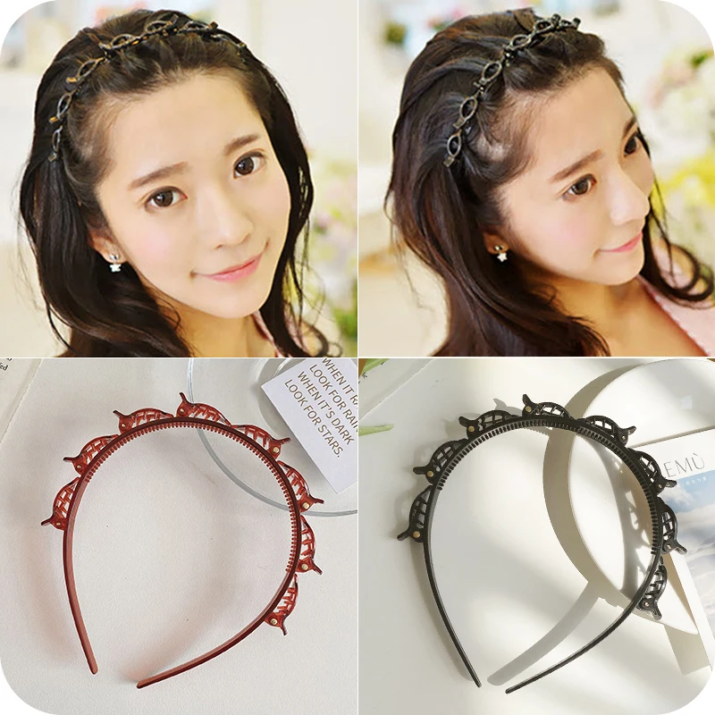 Двойная челка [Xwen] Шпилька для волос повязка унисекс многоэтажная плетеная на