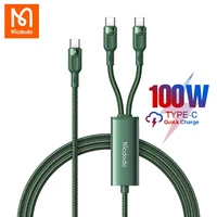 mcdodo pd 100w type c 2 in 1 cable fast charging for huawei samsung xiaomi flat laptop macbook pro usb c phone charge data cord