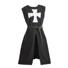 Мужской средневековый Косплей Искусственный набор Templar Knight Crusader Surcoat без рукавов Reenact Men t