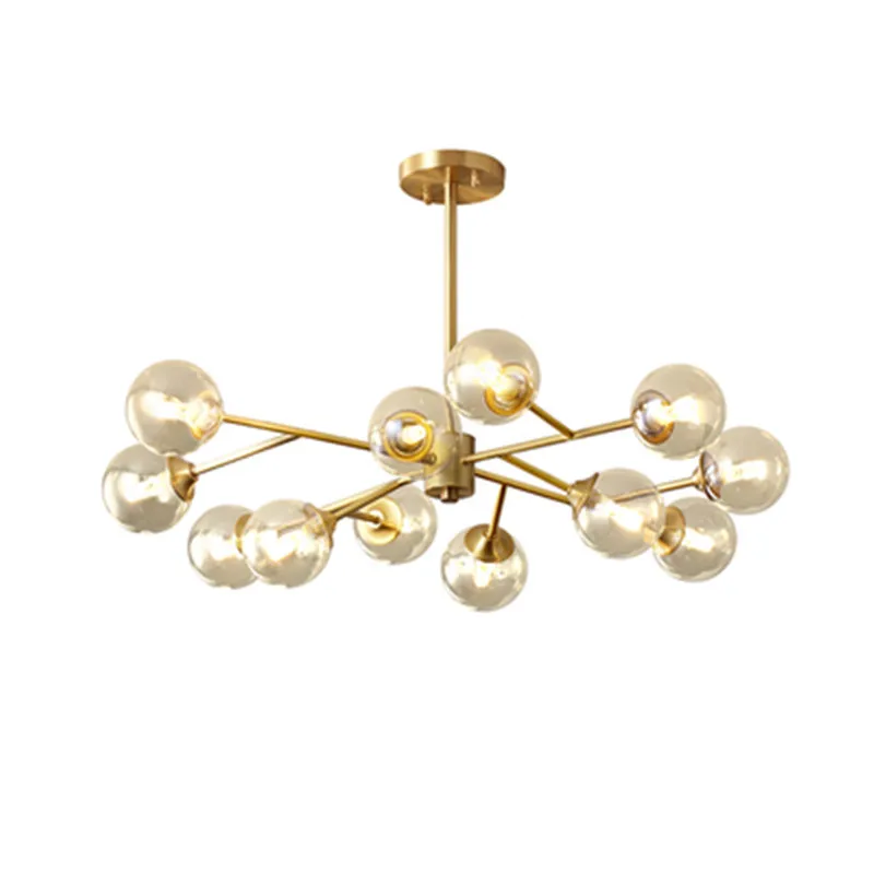 

Modern chandeliers living room copper hanging lamp lights dining lustre with glass ball led chandelier lighting kitchen fixture