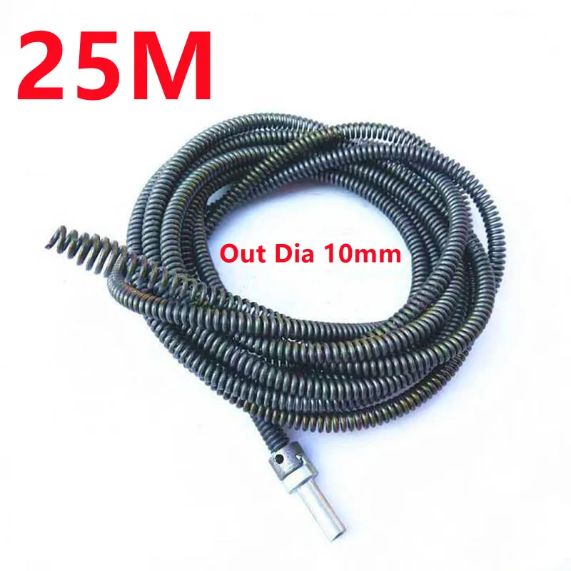Sewer Dredging Spring Electric Drill Drain Cleaner Machine Pipe Dredger Cleaning Tool With Connector 5 10 15 20 25 Meter |