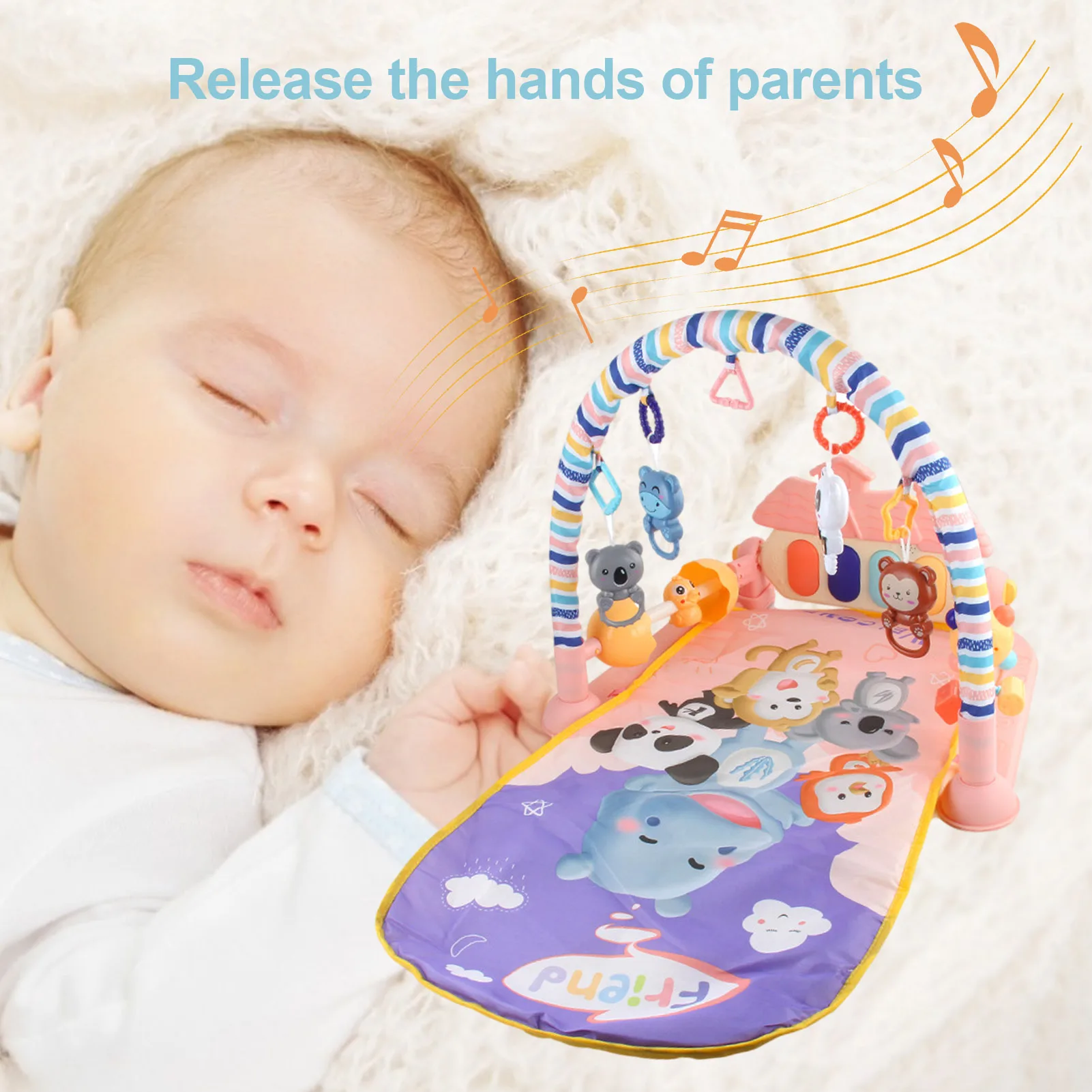 Коврик детский игровой двусторонний нетоксичный с клавиатурой для игр в