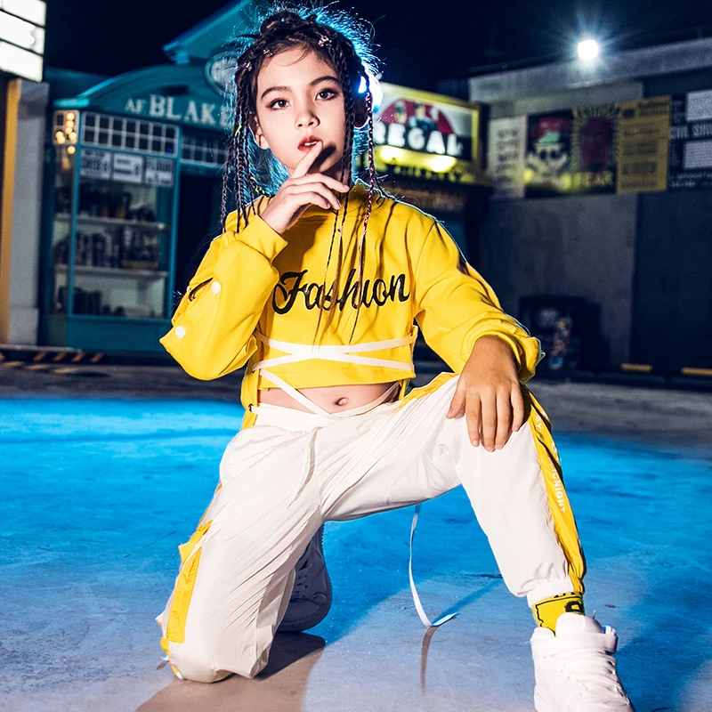 Костюмы в стиле хип хоп для девочек одежда уличного танца детская современных