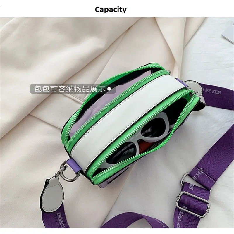 

Fashion Transparent Ladies Shoulder Bag Pure Color Pu Simple Casual Messenger Bag Luxury Design Handbag Trendy Woman Wallet Sac