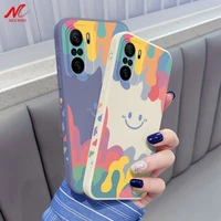 Summer Ice Cream Smile Face Phone Case for Xiaomi Redmi Note Pro 10S Lite Luxury Cartoon Square Silicone Cover