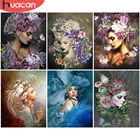 HUACAN картинки по номеру цветок женский комплект ручная роспись искусство Сделай Сам рамка рисование на холсте подарок картина по номеру девушка фигура