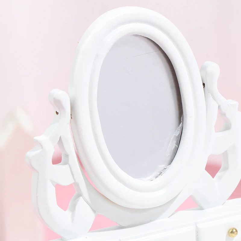 

1:12 Dollhouse Mini Furniture Toys Dressing Table Model for Doll House Decor For Building Kits Bedroom Dolls Make-up Toys