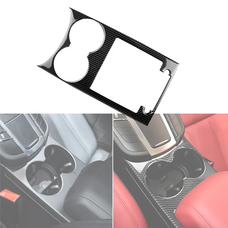 

For Porsche Macan 2015 2016 2017 2018 Carbon Fiber Car Accessories Interior Water Cup Holder Panel Decoration Cover Trim Sticker