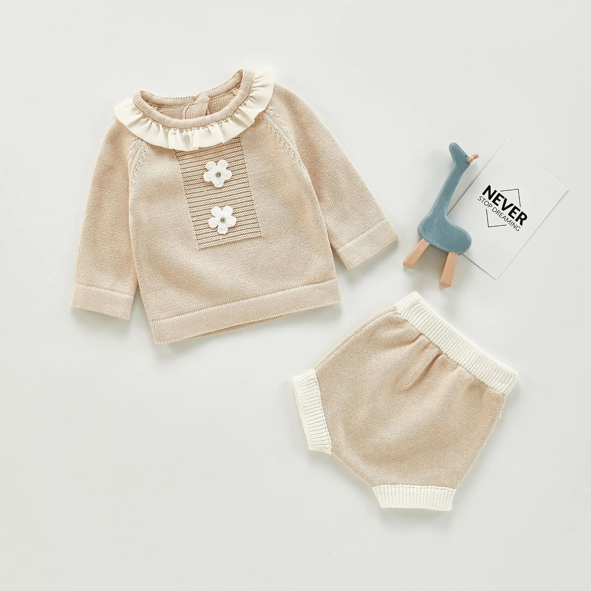 

0-24M Newborn Kid Baby Girl Knitted Clothes set Winter Long Sleeve Sweater Warm Top and Shorts set Eleagnt Cute Sweet Outfit