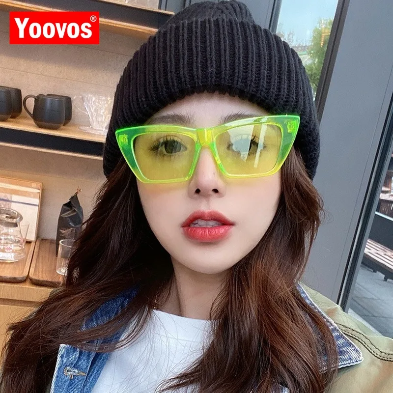 

Солнцезащитные очки Yoovos «кошачий глаз» женские, 2021, солнцезащитные очки в стиле ретро, брендовые дизайнерские солнцезащитные очки для женщ...