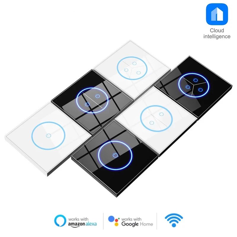 

10A Wifi Smart Home Control Smart House Light wall Switch Touch Switches Remote Controller Voice Control Wireless Google phone