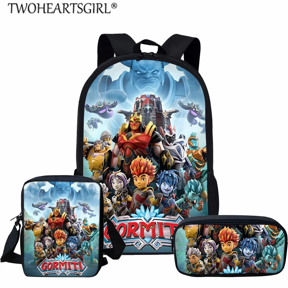 LH1182CEK Twoheartsgirl детские школьные сумки для мальчиков игры Gormiti школьные сумки для учеников начальной школы большой емкости рюкзак наборы для девочек мальчиков ранец - Цвет: LH1182CEK