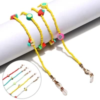 high quality fashion clay fruit multi color beads eyeglass chain rope mask sunglasses vintage chain holder cord glasses lanyard