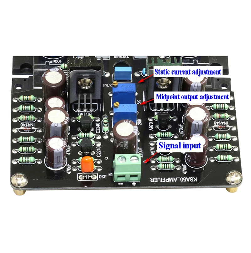 Монтажная плата моноусилителя мощности 50 Вт класс А основа на схеме krella KSA AMP