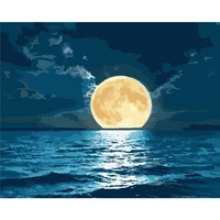amtmbs diy painting by numbers sea seascape moonlight coloring by numbers adults hand painted on canvas wall painting decor