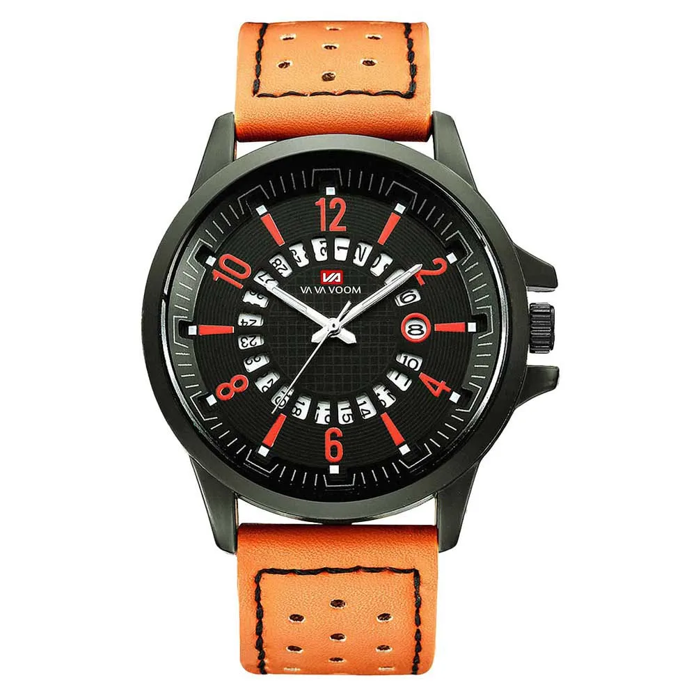 New 2019 watch men's creative calendar breathable abrasive leather quartz European sports fashion trend | Наручные часы