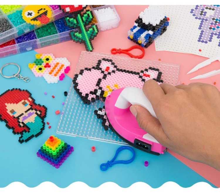 

24/72 colors box set hama beads toy 2.6/5mm perler educational Kids 3D puzzles diy toys fuse beads pegboard sheets ironing paper