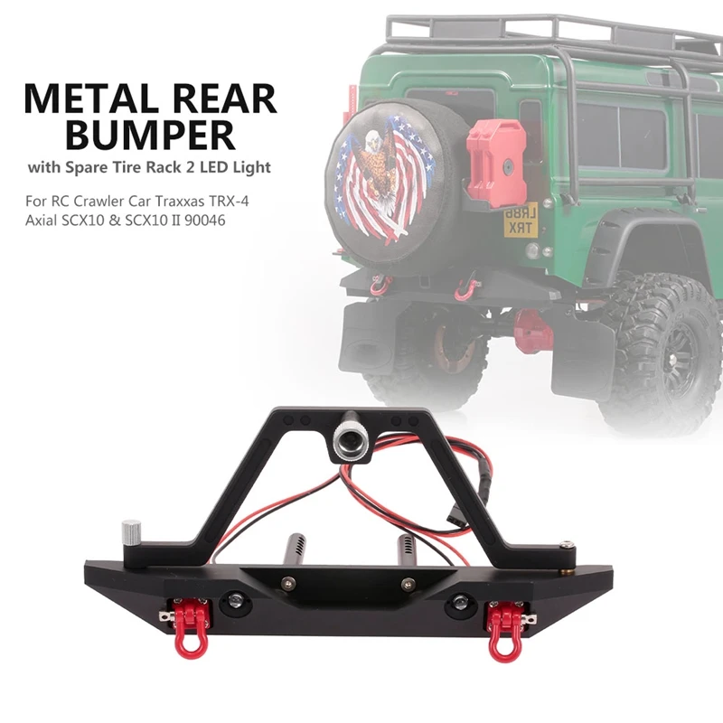 Задний бампер с держателем светильник ких шин для 1/10 RC Crawler Car Axial SCX10 и II 90046 90047 Traxxas