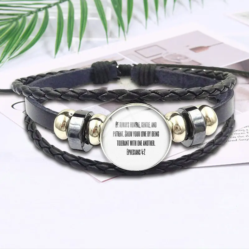 Винтажный браслет ювелирные изделия с черным кожаным браслетом для женщин