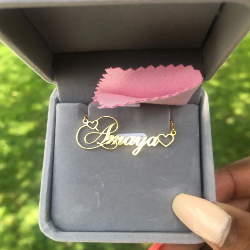 Именное ожерелье на заказ двойной пустой кулон табличка с именем из нержавеющей