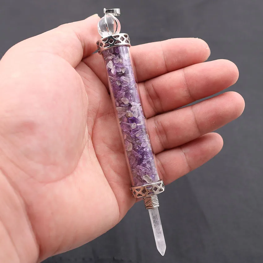 XSM Reiki Wand подвеска скипетр духовный баланс каменная крошка Bottle белый кристалл