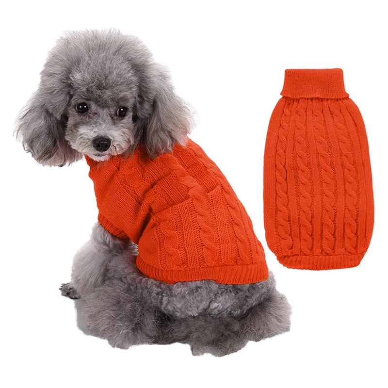 

Теплая одежда для собак малого и среднего размера, вязаный свитер для кошек, одежда для домашних животных, для чихуахуа, бульдогов, костюм дл...