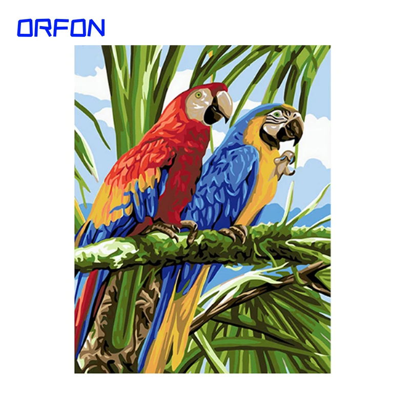 Набор для рисования по номерам на холсте попугай 40 х50 см|Картины номерам| |