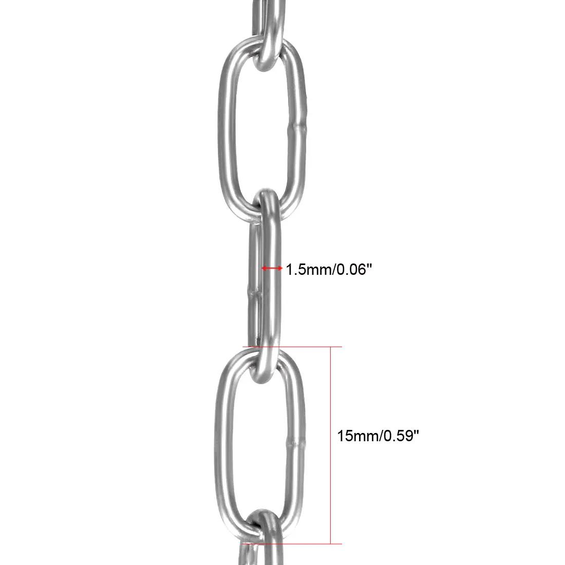 

uxcell Stainless Steel 304 Hardened Proof Coil Chain Thickness 1.5m-20kg