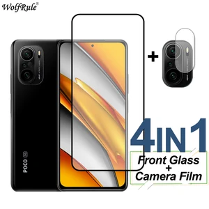 2pcs screen protector for xiaomi poco f3 glass x3 pro nfc m3 f2 pro full cover tempered glass protective phone lens film poco f3 free global shipping