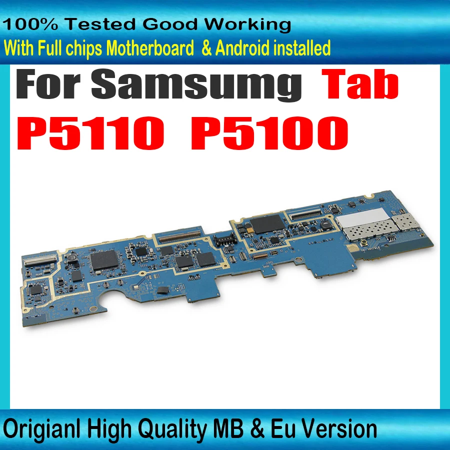 100% оригинальная материнская плата для Samsung Galaxy Tab 2 10 1 P5100 P5110 Европейская версия с