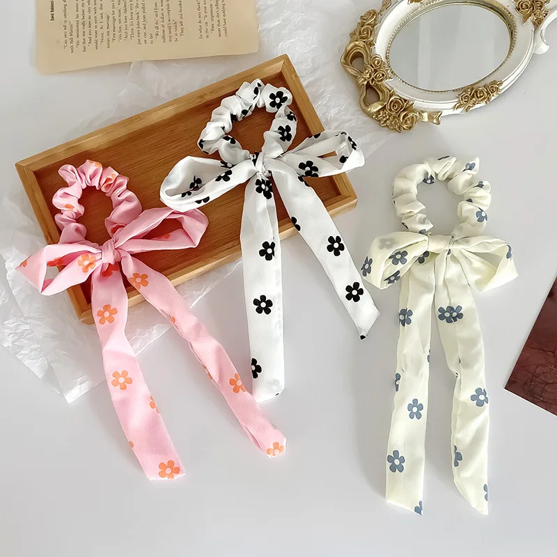 

Женская резинка для волос с бантом, летняя эластичная лента для волос с цветами, аксессуар для волос, 2020