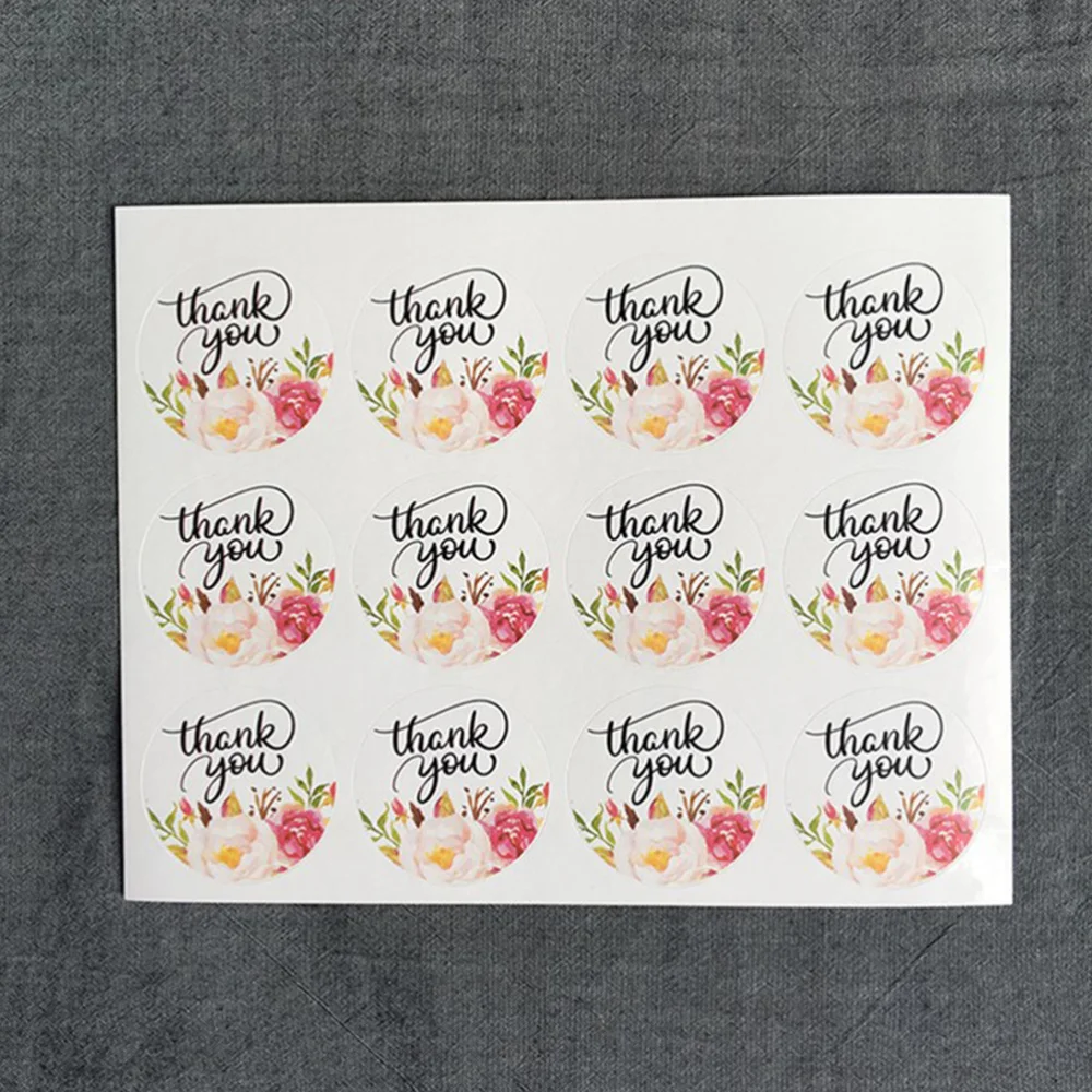 

480PCS Christmas Round Sealing Sticker Adhesive Thank You Decals Decoration for Cookies Box Gift Packaging