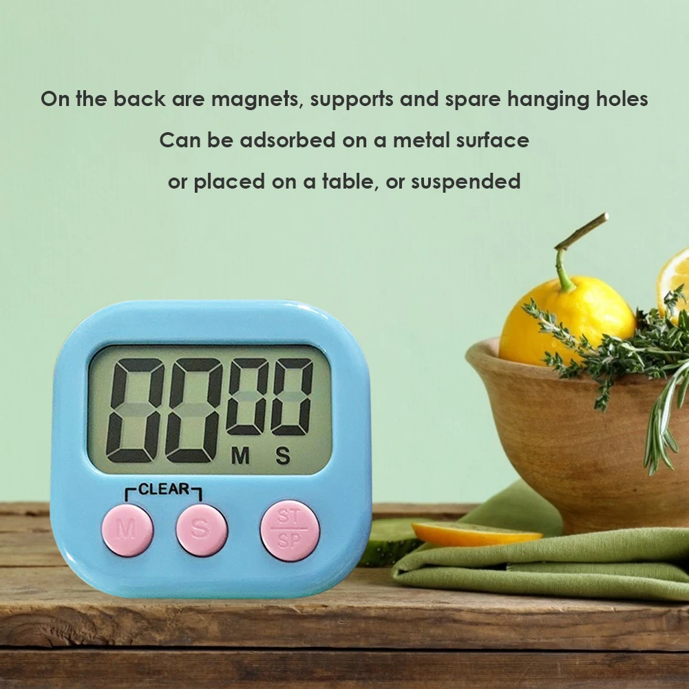 electronic lcd digital display cooking screen timer magnetic countdown clock stopwatch with stand for kitchen accessories free global shipping