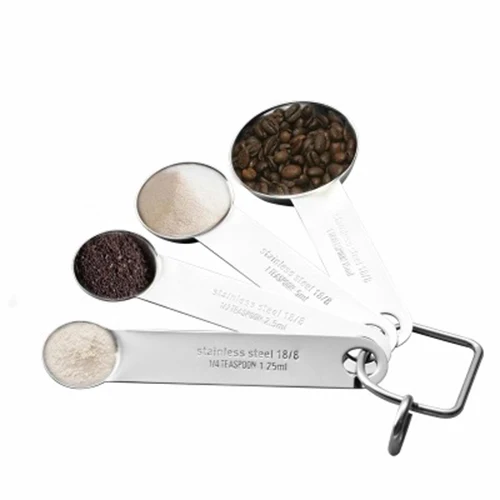 

4-Piece 304 Stainless Steel Measurement Tools, Coffee Flour Milk Powder Measuring Spoons Set, Kitchen Accessories Baking Tools