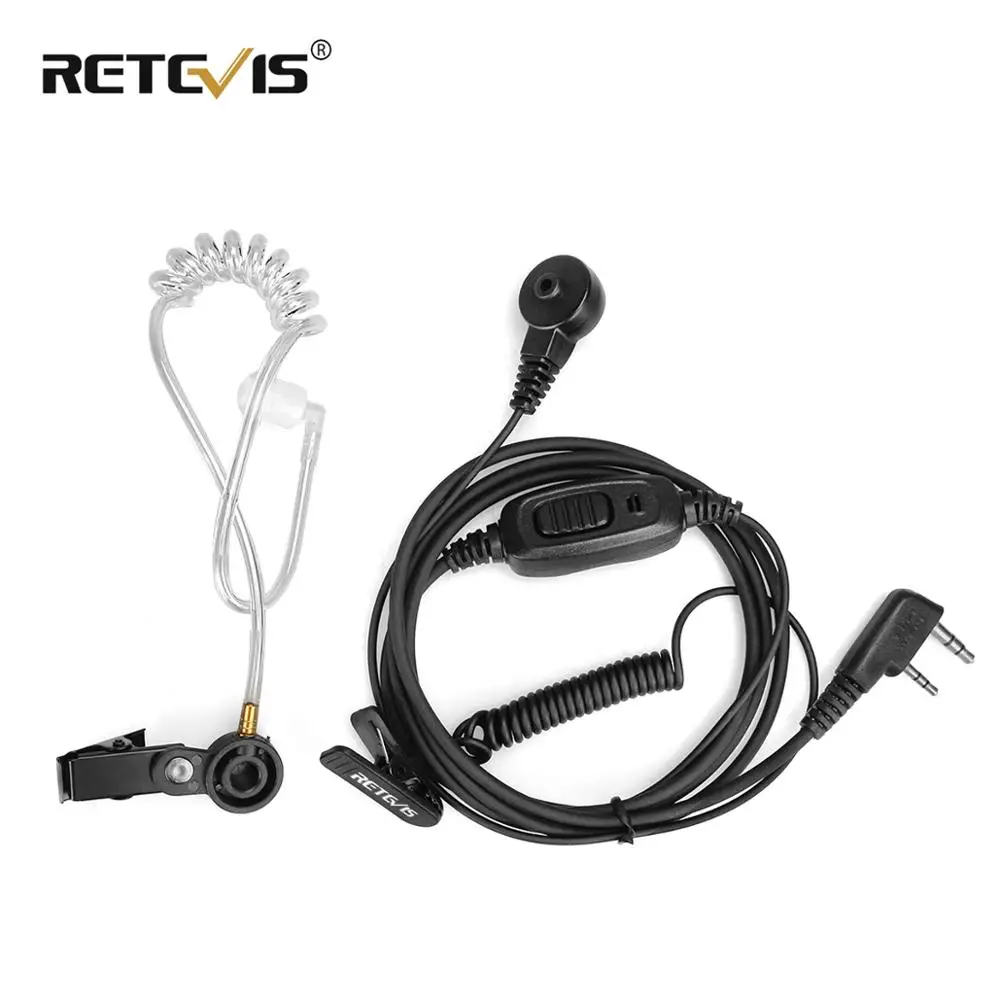 Retevis EEK009 наушники для раций 2 контактная Скрытая Акустическая трубка Гарнитура
