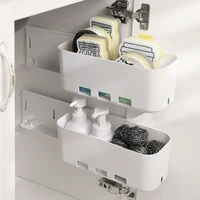 kitchen cabinet storage box retractable pull out plastic basket organizer for seasoning home gap storage box accessrioes white