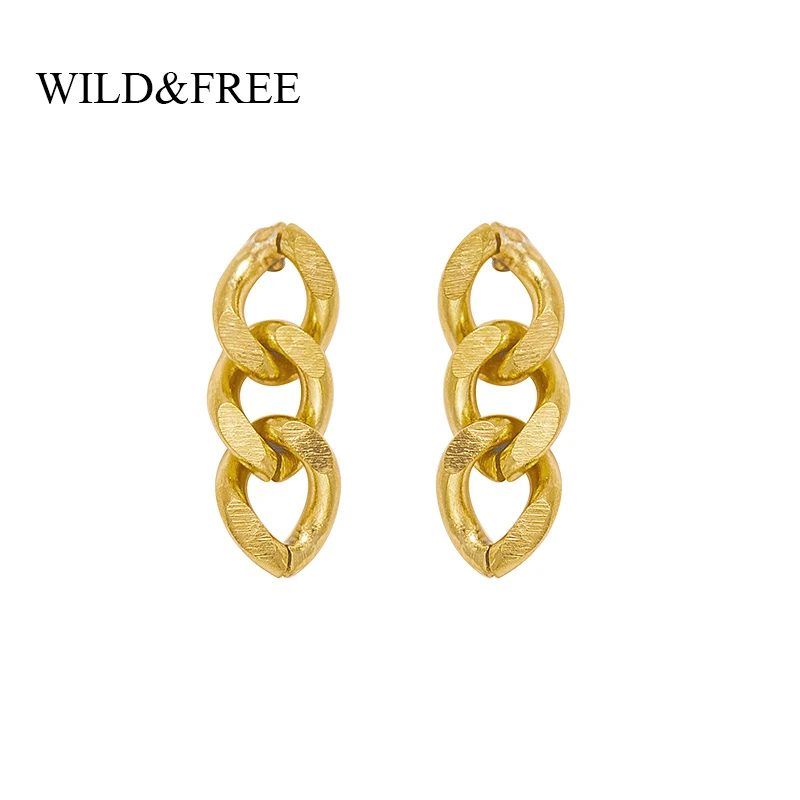 Wild & Free золото крошечные витая Цепочка серьги со шпилькой для Для женщин