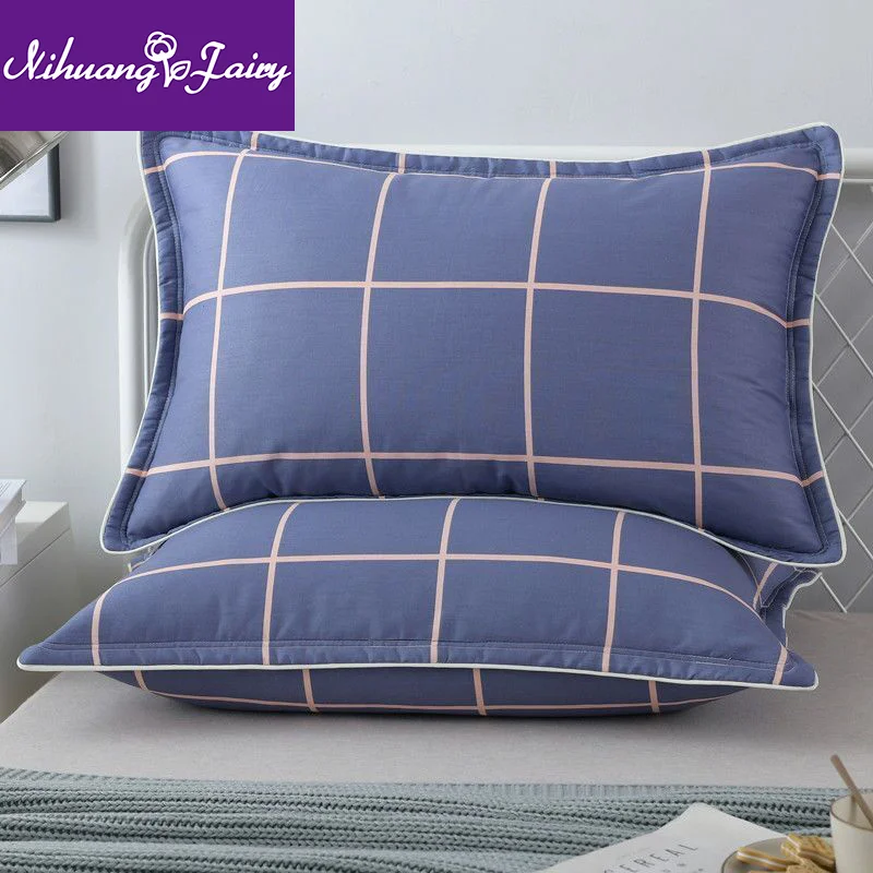 

100% cotton quilted padded pillowcase 48x74 a pair of cotton pillowcases single adult large pillowcase