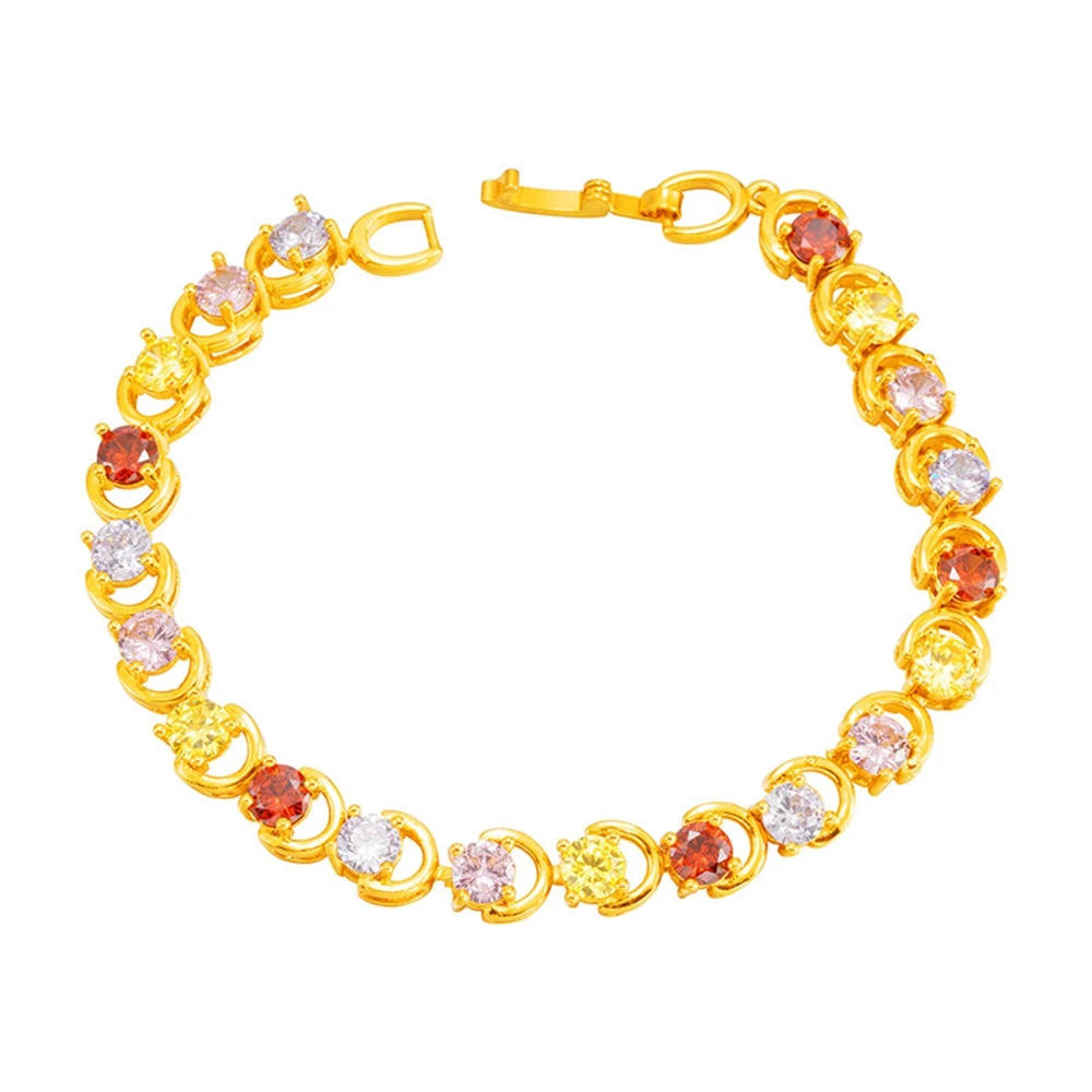 

Colorful Bracelet Wrist Yellow Gold Filled Sparkling Womens Bracelet Pretty Gift