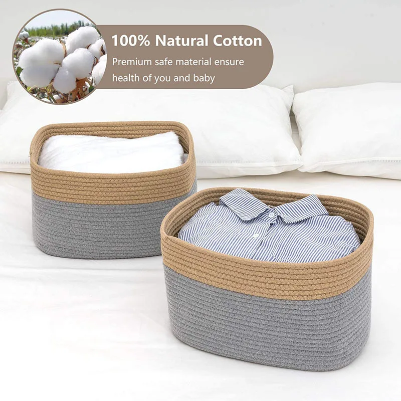 

basket folding storage basket sundries cotton rope storage basket woven storage box storage basket magazine books