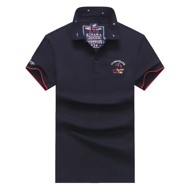 Мужская футболка с вышивкой Tace & Shark черная деловая лето 2019|Мужские футболки| |