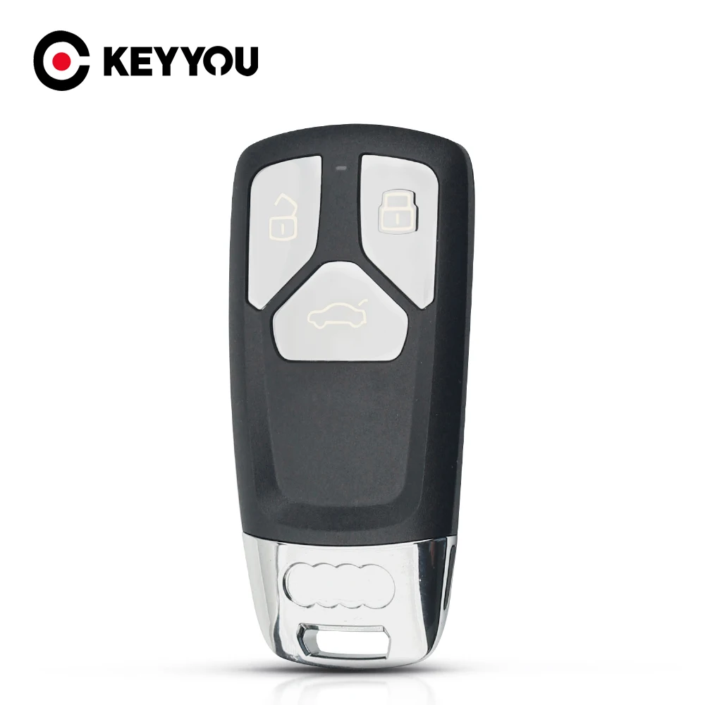 KEYYOU For AUDI A4 A4L A5 Q5 Q7 S4 S5 SQ7 TT 2016 2017 Key Fob 2016-2018 Smart Card Remote Car Key Shell 3 Buttons Replacement