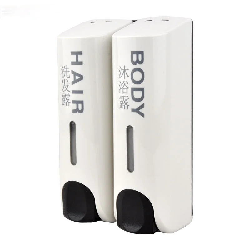

Wall Mounted Soap Dispenser Shower Gel Dispenser Plastic Hand Sanitizer Box Manual Double Head Soap Box Shampoo Dispenser