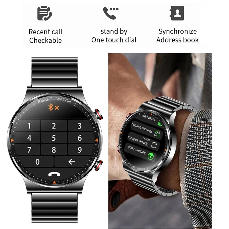 2022 New 454*454 HD Display Smart Watch Men Bluetooth Call IP68 Waterproof Music Player Connect Bluetooth Headset Smartwatch ECG