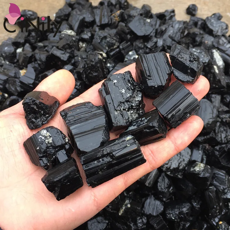 

CiNily Geometric Rock Mineral Specimen Natural Energy Black Crystal Chakra Stone for Jewelry Crystal Healing Fashion Pendant