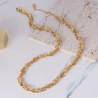 amaiyllis 18k gold simple snake bone blade winding clavicle necklace personality hip hop handmade choker necklace jewelry